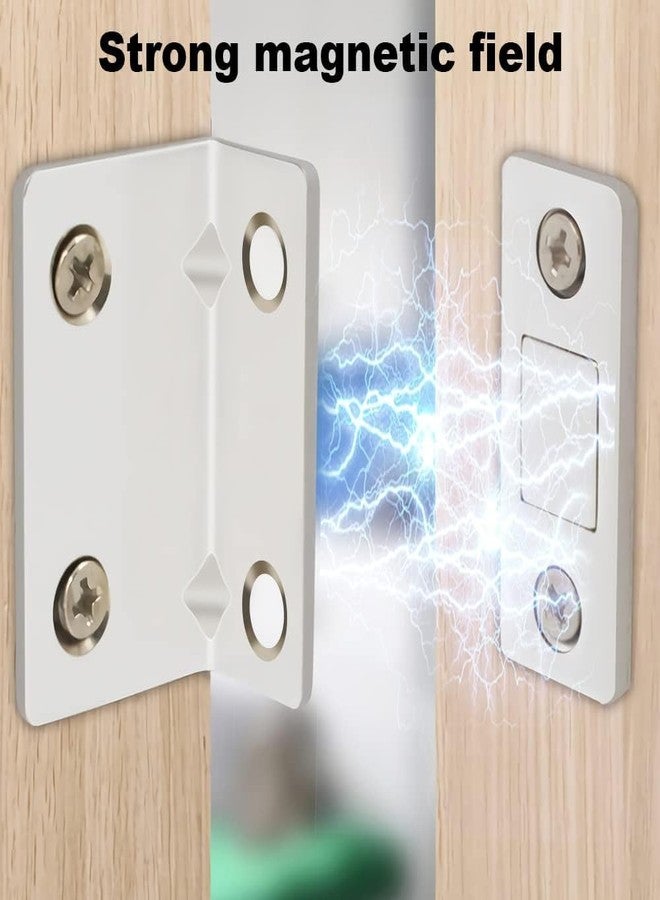 Boniry Magnetic Door Catch,Ultra Thin Cabinet Magnetic Catch with Strong Adhesive Sticker & Screws, Slim Drawer Magnets Locks Furniture Safety Latches (L-Shaped Silver, 6) - Image 4